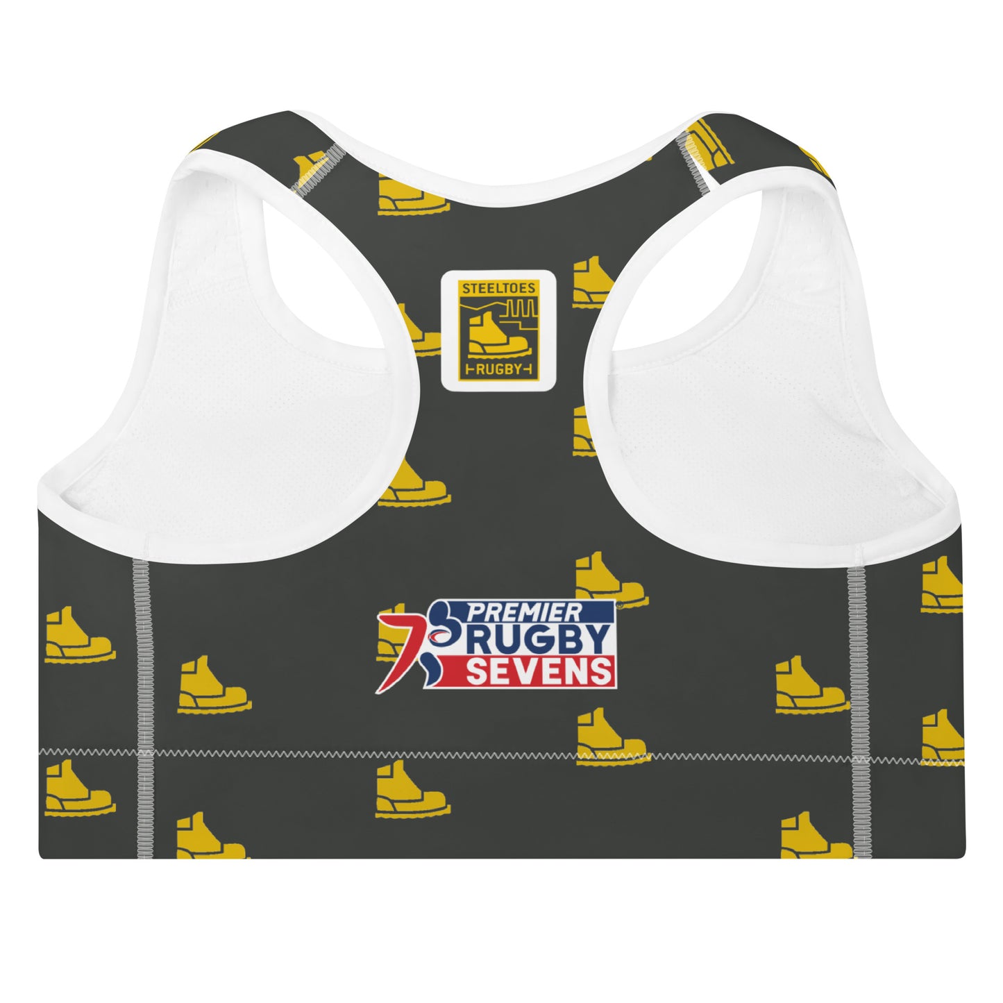 Pittsburgh Steeltoes Pattern Padded Sports Bra