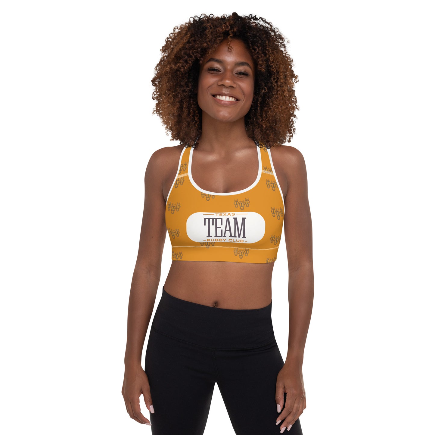 Texas Team Pattern Padded Sports Bra