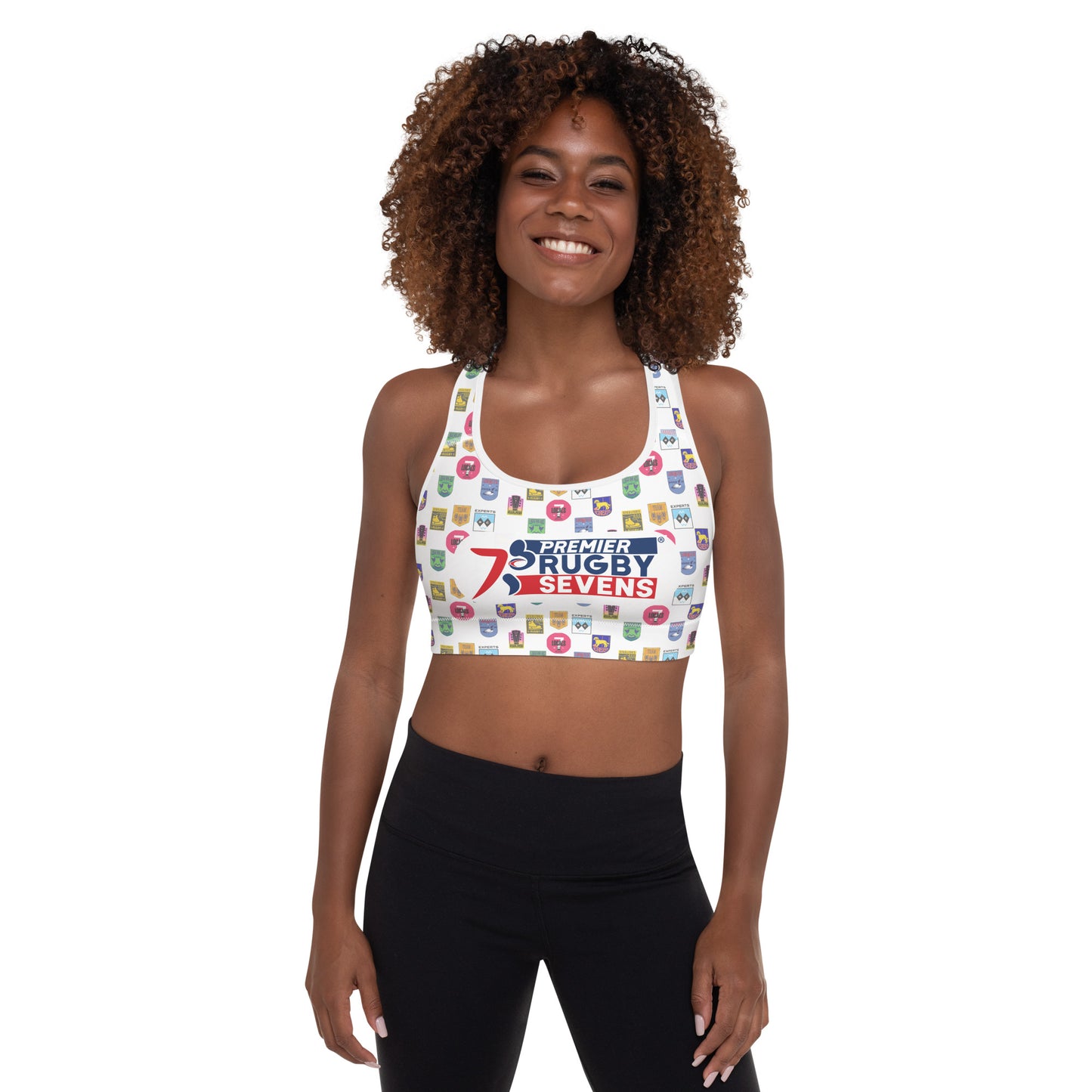 Premier Rugby Sevens Teams Pattern Padded Sports Bra