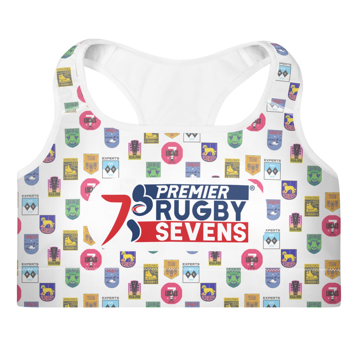 Premier Rugby Sevens Teams Pattern Padded Sports Bra