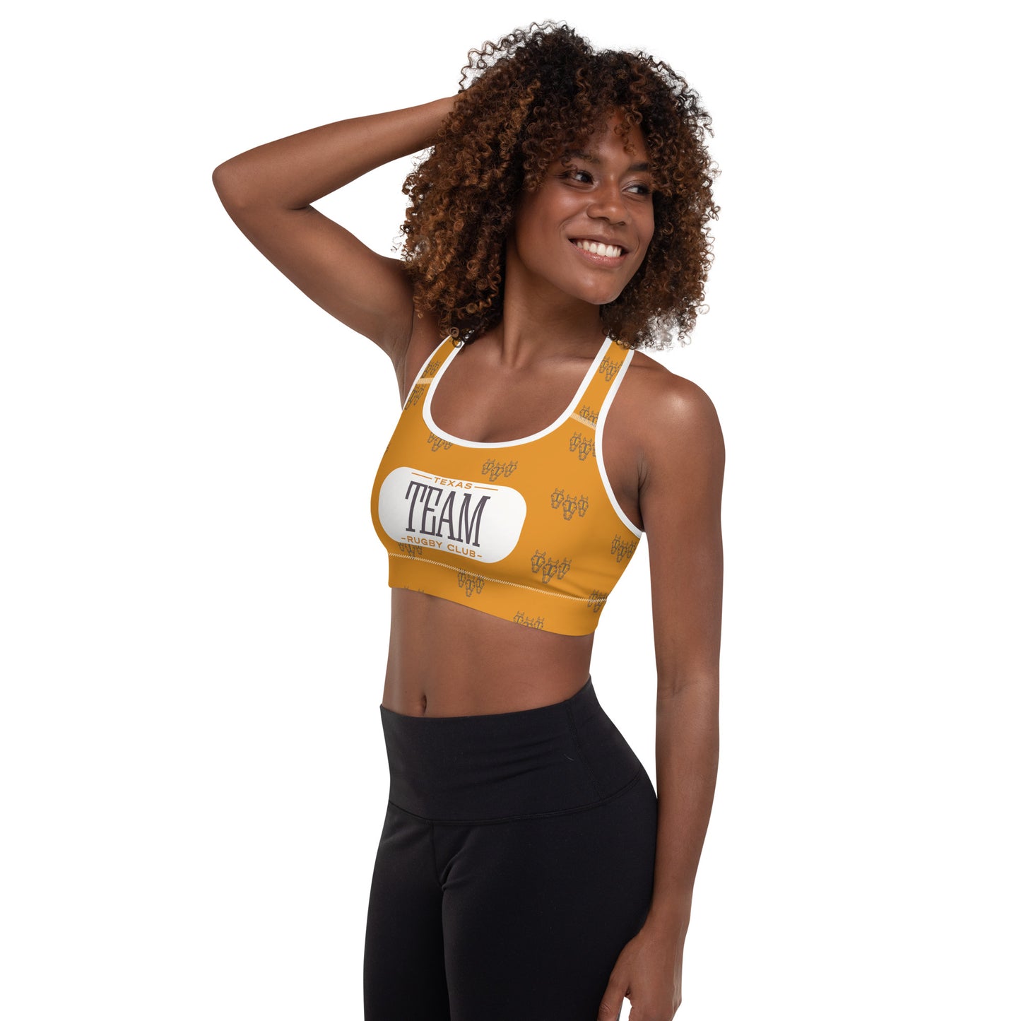 Texas Team Pattern Padded Sports Bra