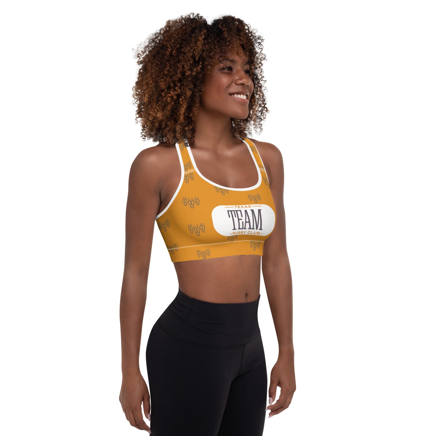 Texas Team Pattern Padded Sports Bra