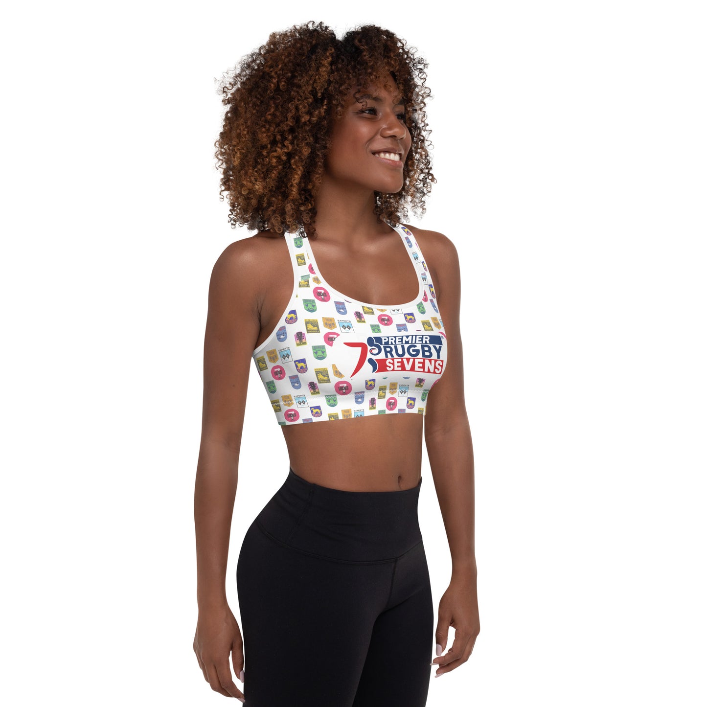 Premier Rugby Sevens Teams Pattern Padded Sports Bra