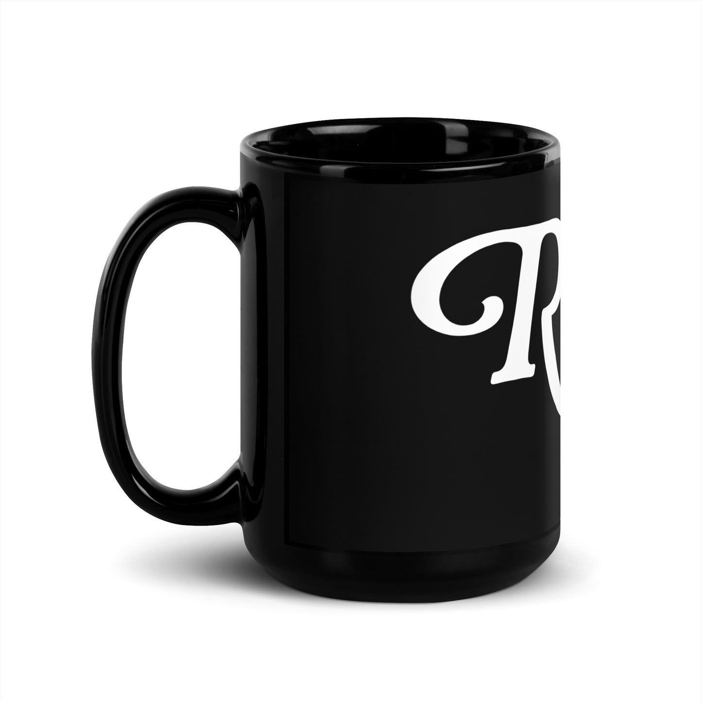 Women Play Rugby Black Glossy Mug