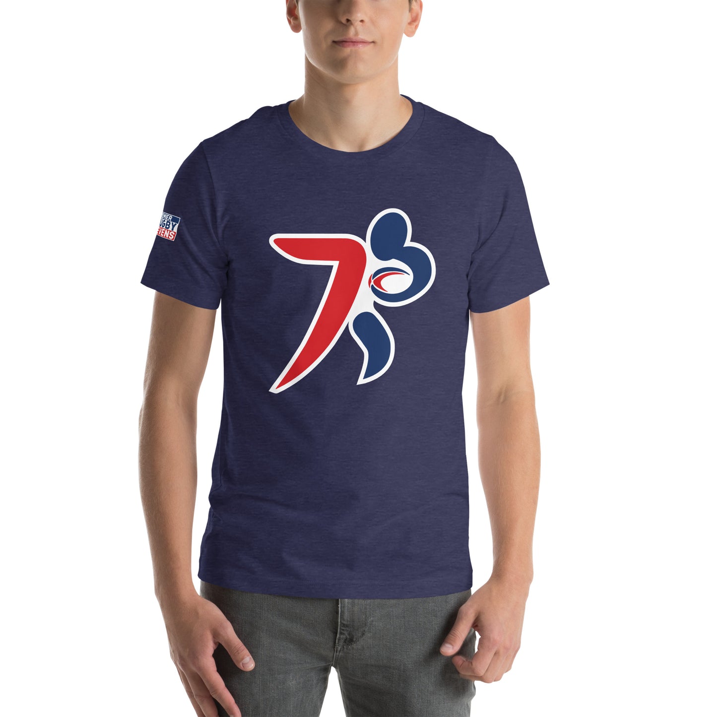 Premier Rugby Sevens Stiff Arm Player Logo Graphic Unisex T-Shirt