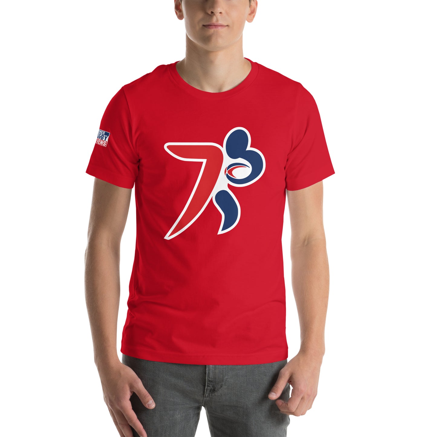 Premier Rugby Sevens Stiff Arm Player Logo Graphic Unisex T-Shirt