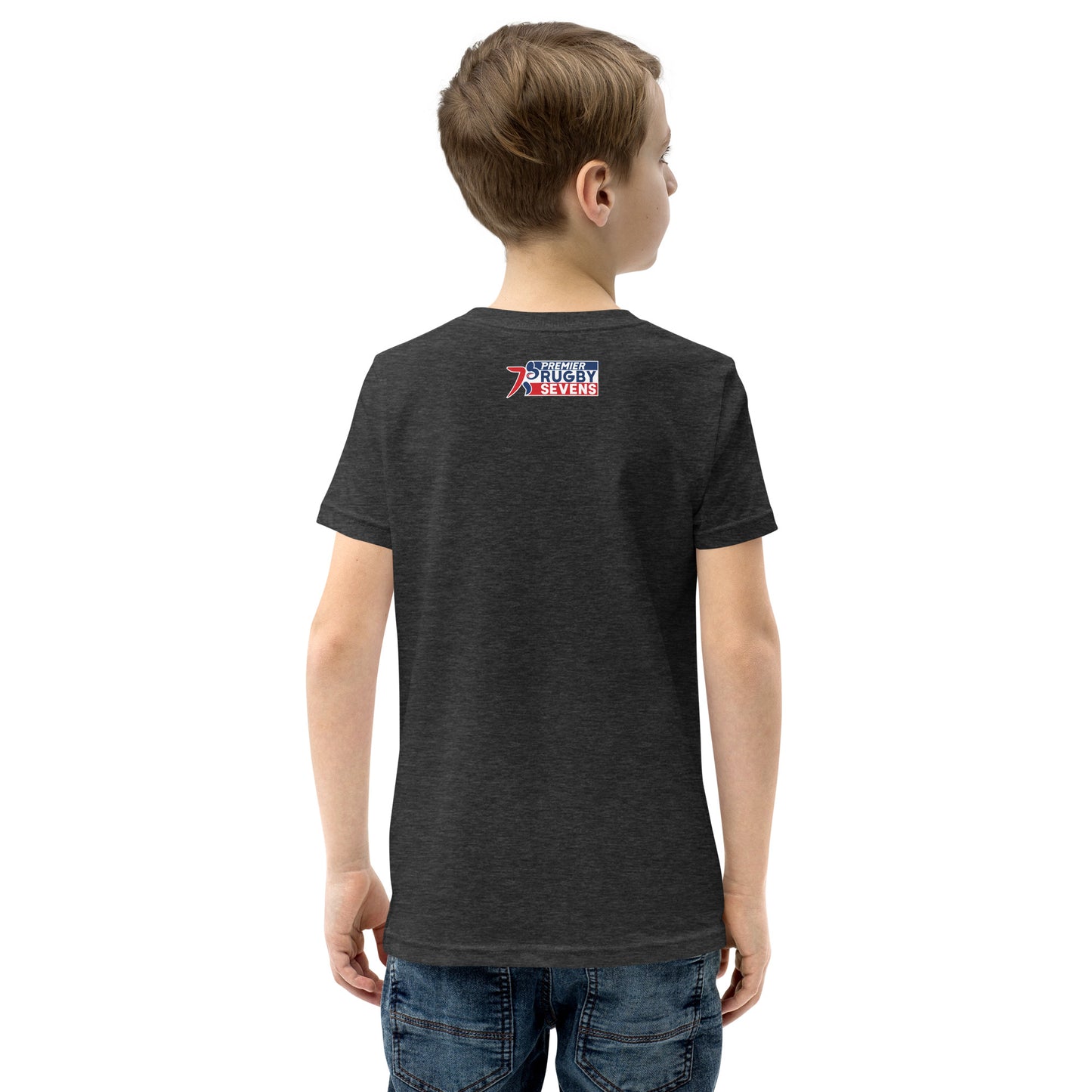 Premier Rugby Sevens Stiff Arm Player Logo Graphic Youth T-shirt