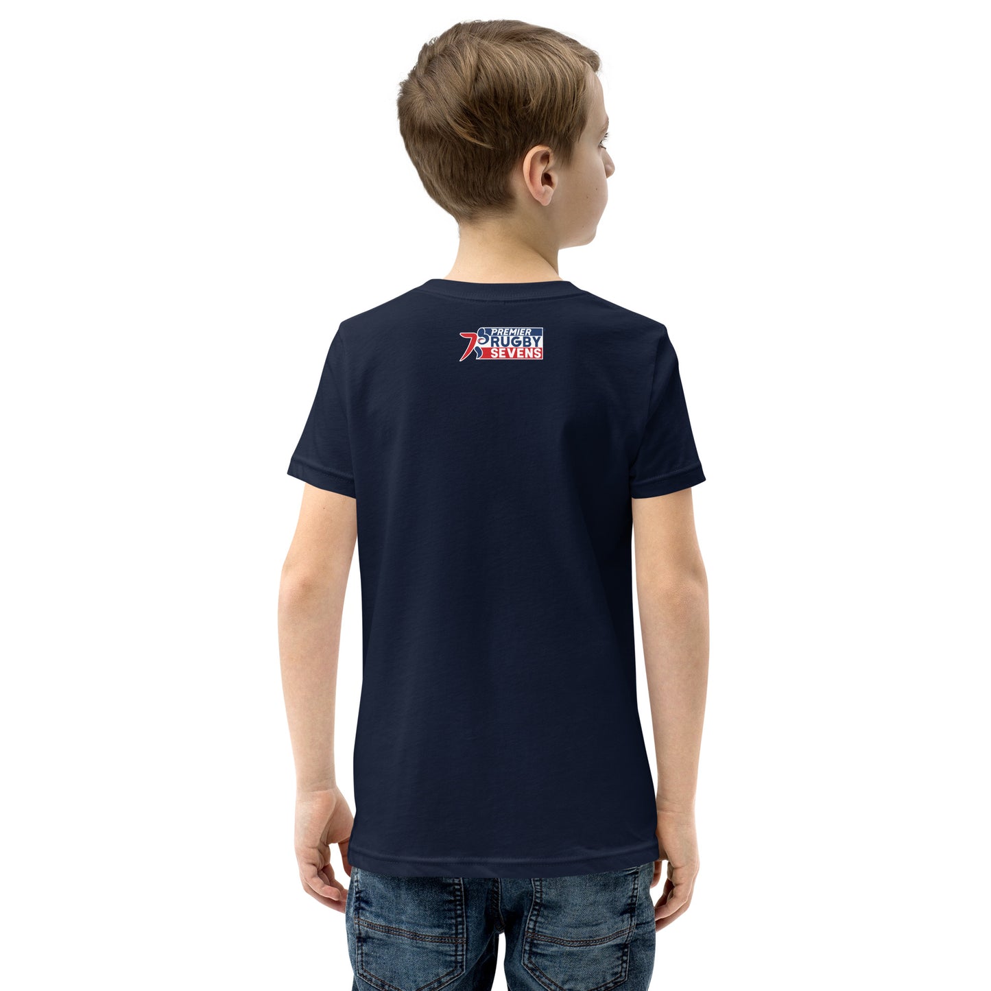 Premier Rugby Sevens Stiff Arm Player Logo Graphic Youth T-shirt