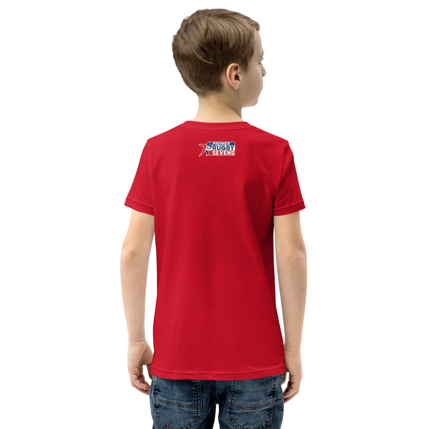 Premier Rugby Sevens Stiff Arm Player Logo Graphic Youth T-shirt