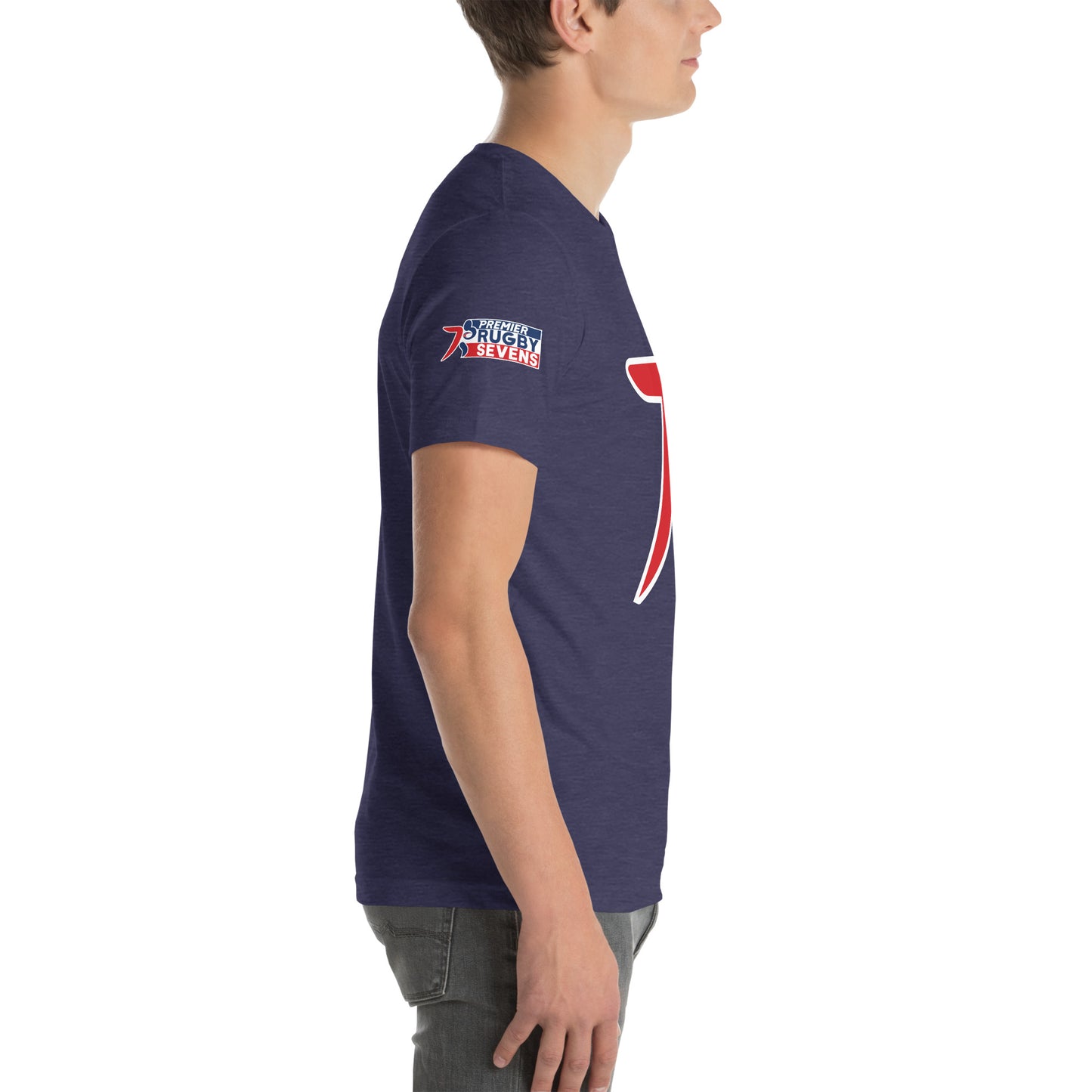 Premier Rugby Sevens Stiff Arm Player Logo Graphic Unisex T-Shirt